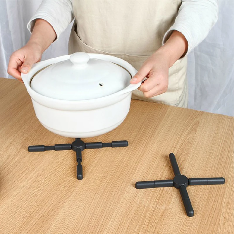 

1Pc NEW Black Stretchable Non-slip Heat Resistant Pad Trivet Pan Placemat Pot Holder Mat Coaster Cushion Kitchen Accessories