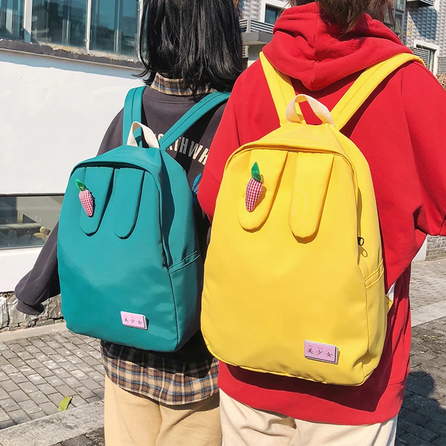 

Cute Rabbit Ears Women Bookbags Harajuku School Bags For Teenage Girl's Backpack Nylon Large Capacity Women Travel Backpacks New