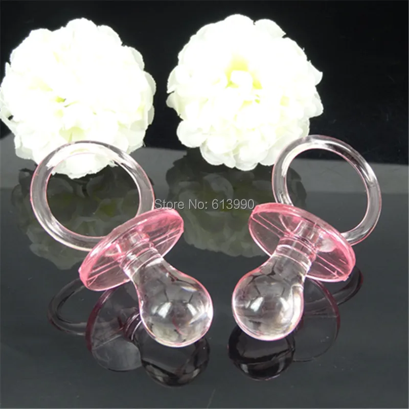 12Pcs 2 1/2" Big Acrylic Pacifiers Baby Shower Favors For Craft Party