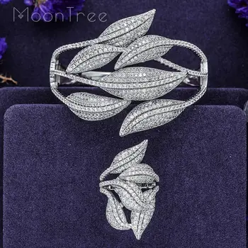 

MoonTree Luxury Winding African Nigerian Bangle Ring Sets Indian Jewelry Set For Women Wedding brincos para as mulheres