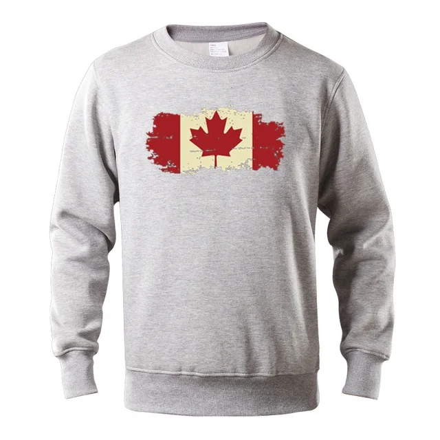 Free shipping Autumn and winter hoodies men Canadian flag printing mens