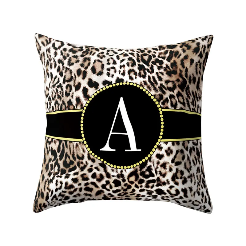 

English Alphabet Pillow Print Cushion Flower Pillowcase Cover Room
