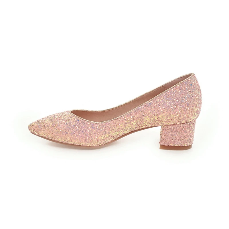KARINLUNA/Большие размеры 34-43, Офисная Женская обувь с шикарным верхом на квадратном каблуке, удобные свадебные туфли-лодочки розового, белого и черного цвета