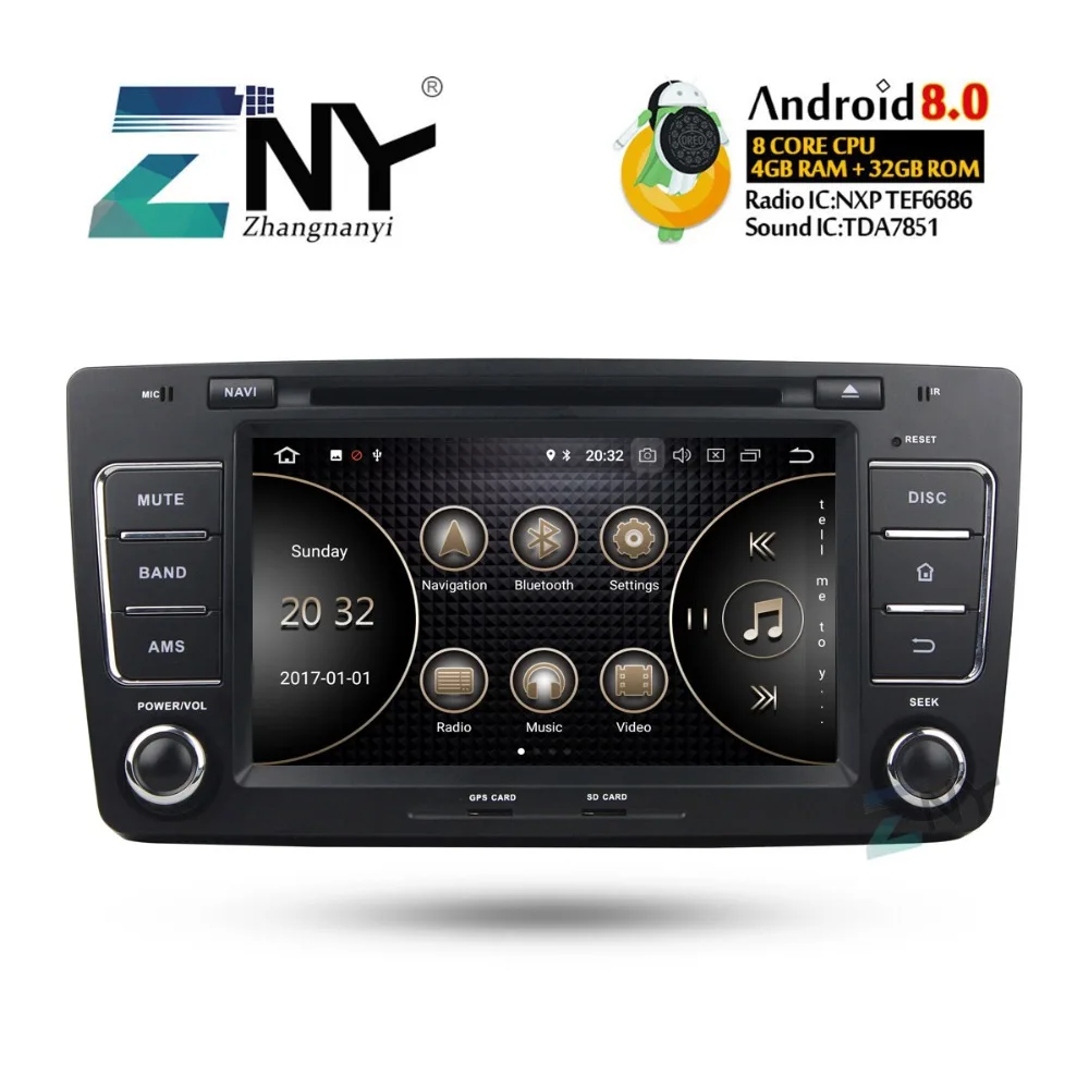 

8" IPS Android 8.0 Car DVD GPS For Skoda Octavia 2 Octavia A5 Radio FM RDS WiFi +Optional DSP Carplay DAB+ 64GB ROM Parrot BT