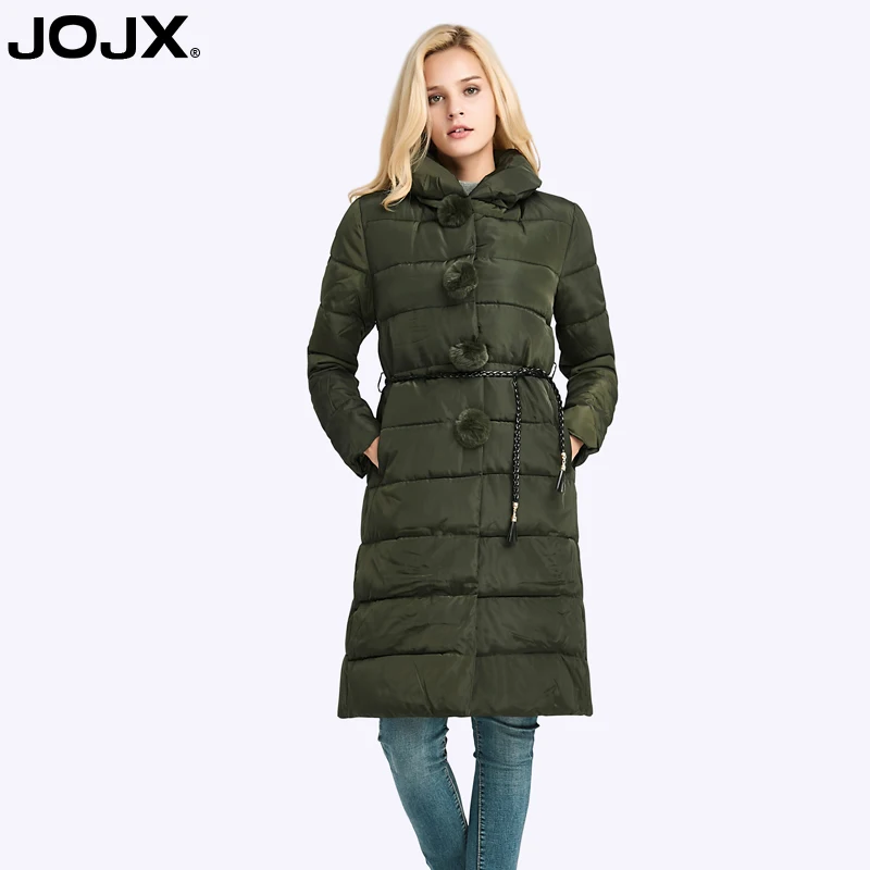 

JOJX Fashion Winter Jacket Women 2019 New Hair ball decoration long hooded coat Warm Female jacket Cotton parka Women fashion