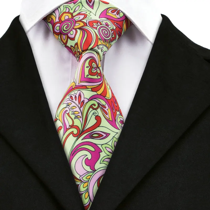 Новые поступления Для мужчин галстук комплект с цветочным принтом Галстуки карман квадрат Запонки Свадебный галстук набор для мужской