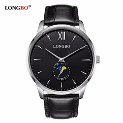 Мужские часы Longbo/Женские Простые relojes hombre 2018 Повседневный стиль кожаный ремешок для часов круглый водонепроницаемый любовник наручные часы