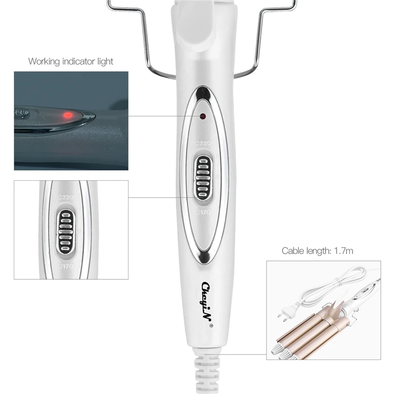 Профессиональные щипцы для завивки волос 110-220 В, волнистая палочка, керамическая Тройная бочка, щипцы для завивки волос, роликовые гофры, инструменты для укладки волос