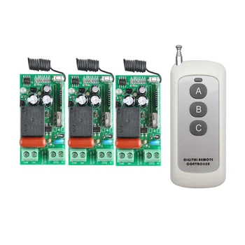 

AC 220 V 1CH Wireless Remote Control Switch System 3PCS Receiver + 3 Buttons Transmitter 315mhz/433.92mhz