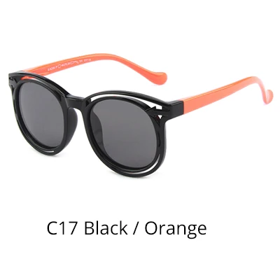 Ralferty небьющиеся очки Детские поляризованные новые TR90 для мальчиков и девочек детские солнцезащитные очки UV400 очки детские оттенки K8209 - Цвет линз: C17 Black - Orange