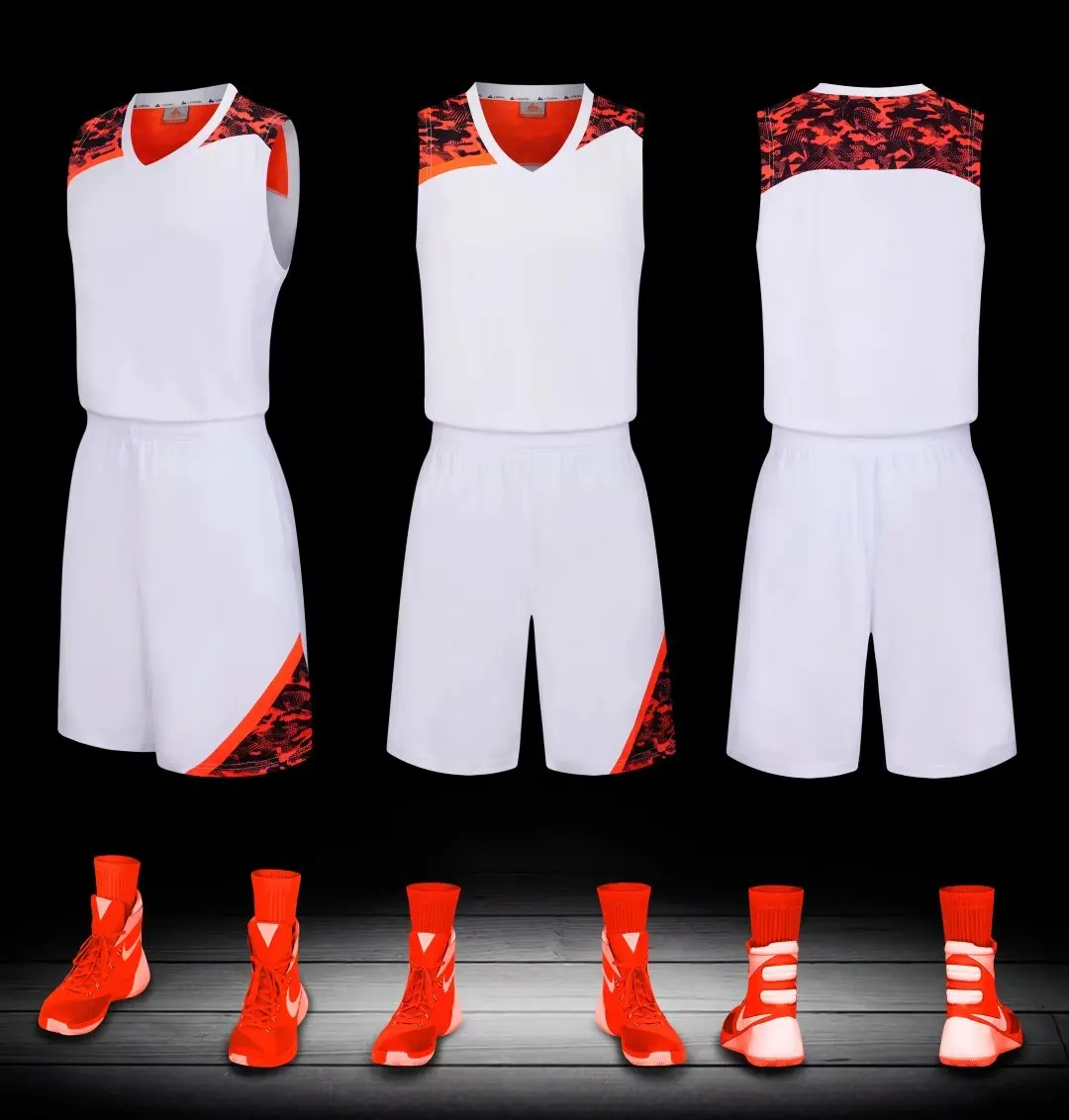LiDong новые баскетбольные майки спортивная форма без рукавов рубашки и шорты Командные тренировочные комплекты, самостоятельная Настройка доступна 009 - Цвет: white