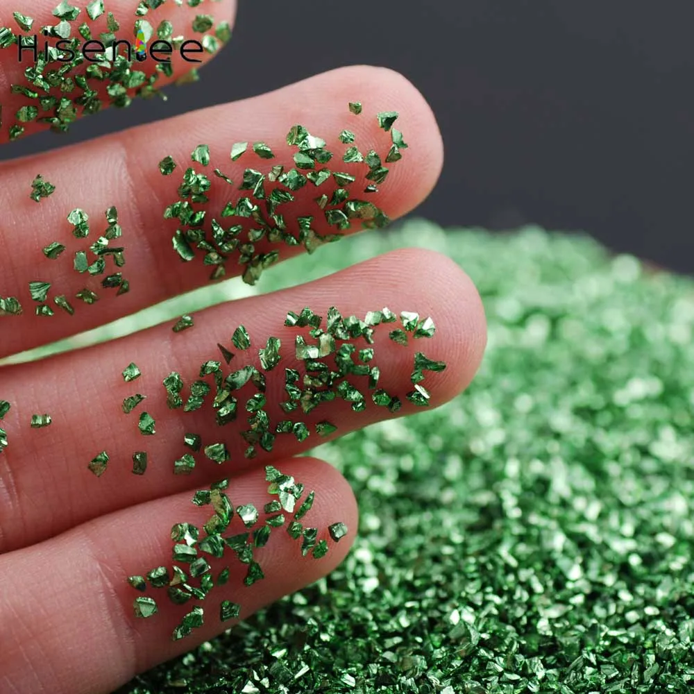Новые 3D мини-стразы касситерита, блестящее смешивание разбитого стекла, разбитое очарование, сделай сам, для ногтей/мобильного телефона, аксессуары, украшения - Цвет: green