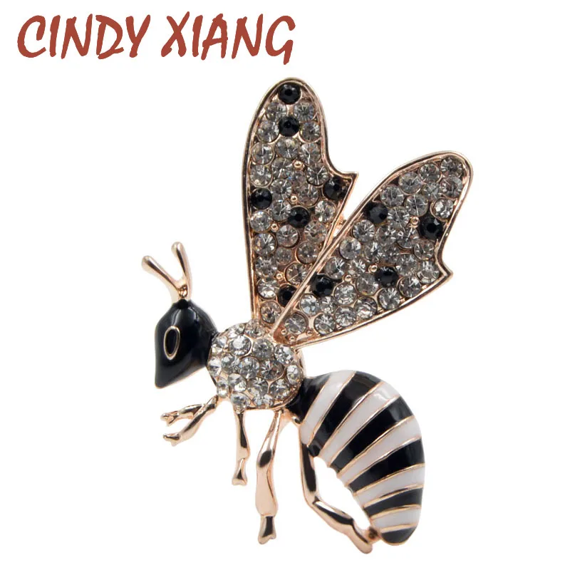 Женская брошь в виде осы CINDY XIANG модное украшение насекомого с эмалью и горным