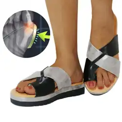 1 пара Клин Для женщин тапочки ортопедические Тапочки открытый сандалии для пляжа из искусственной кожи Крытый Ванна обувь коррекция