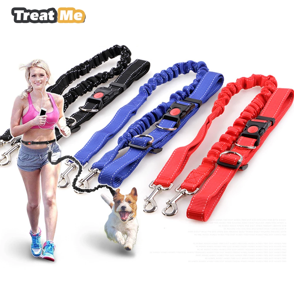 Waist Pet Dog Leads Running Jogging Puppy Dog Lead Sport Adjustable Polyester Walking Leash 3