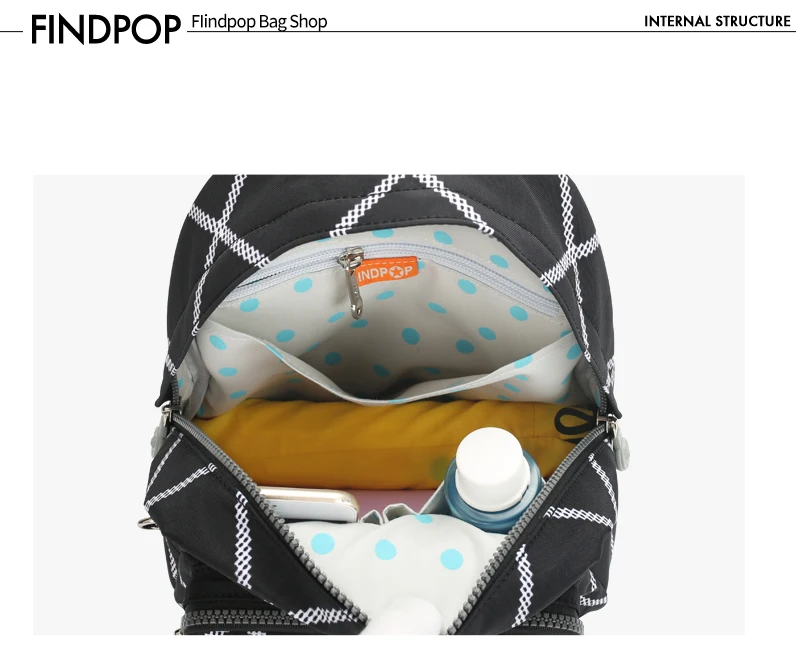 Findpop женский рюкзак Mochila водонепроницаемый холщовый маленький рюкзак сумки для женщин модные повседневные Черные Мини рюкзаки F41