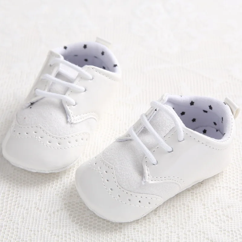 Fashion Baby Boys Shoes Infant Toddler Pu Leather Prewalker Sports Anti slip Soft Sole Sneakers