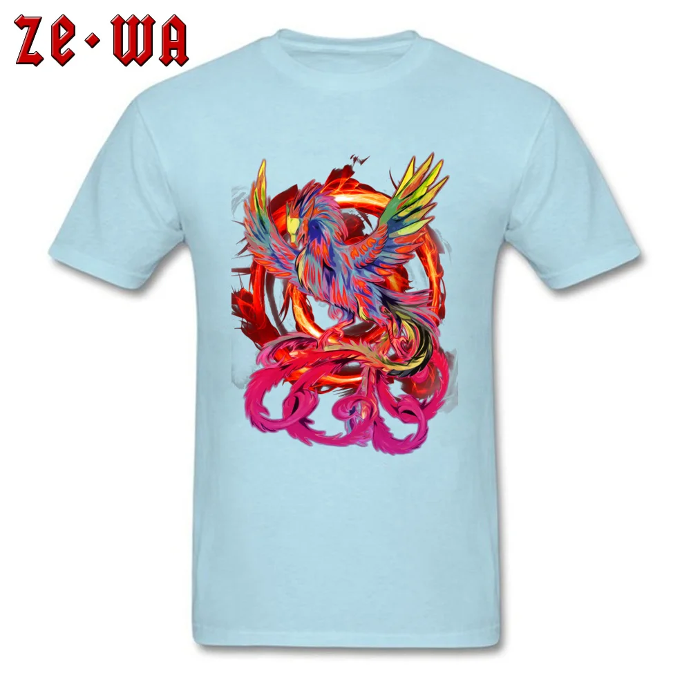 Fire Phoenix T-shirts for Adult cosie Thanksgiving Day Tops & Tees Short Sleeve 2018 Popular Tee Shirt Crewneck Pure Cotton Fire Phoenix light