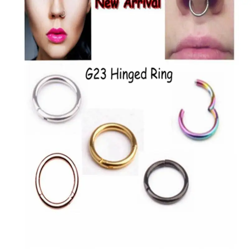 Melimarry 18 Gauge Anti-Allergy Unisex Plastic Hoop Ear Retainers, Clear Nose Rings, With Buckle, For Sensitive Ears & Skin (50 Pcs