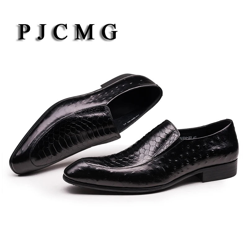 Slip Oxford outono Couro De red vermelho Escritório Primavera Estilo Black Homens Dedo Vestido on Preto Mocassins Apontado Genuíno Avestruz Sapatos Dos Casamento Pjcmg awz5xq7P