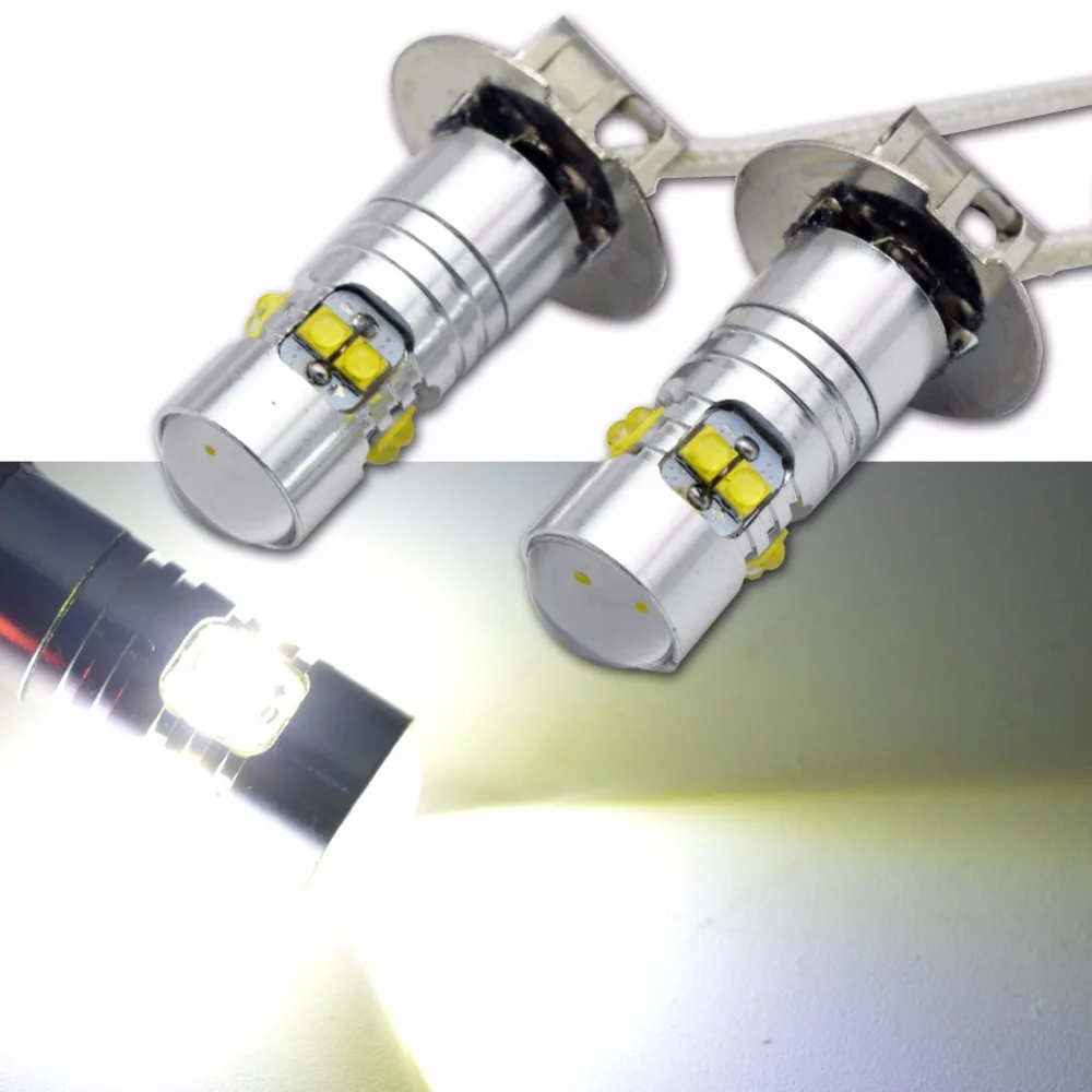 

2x H3 LED Bulbs Super Bright High Power 50W 12V 24V H3 XBD chips Auto LED Car Fog Signal Turn Light Driving Lamp White 6000K