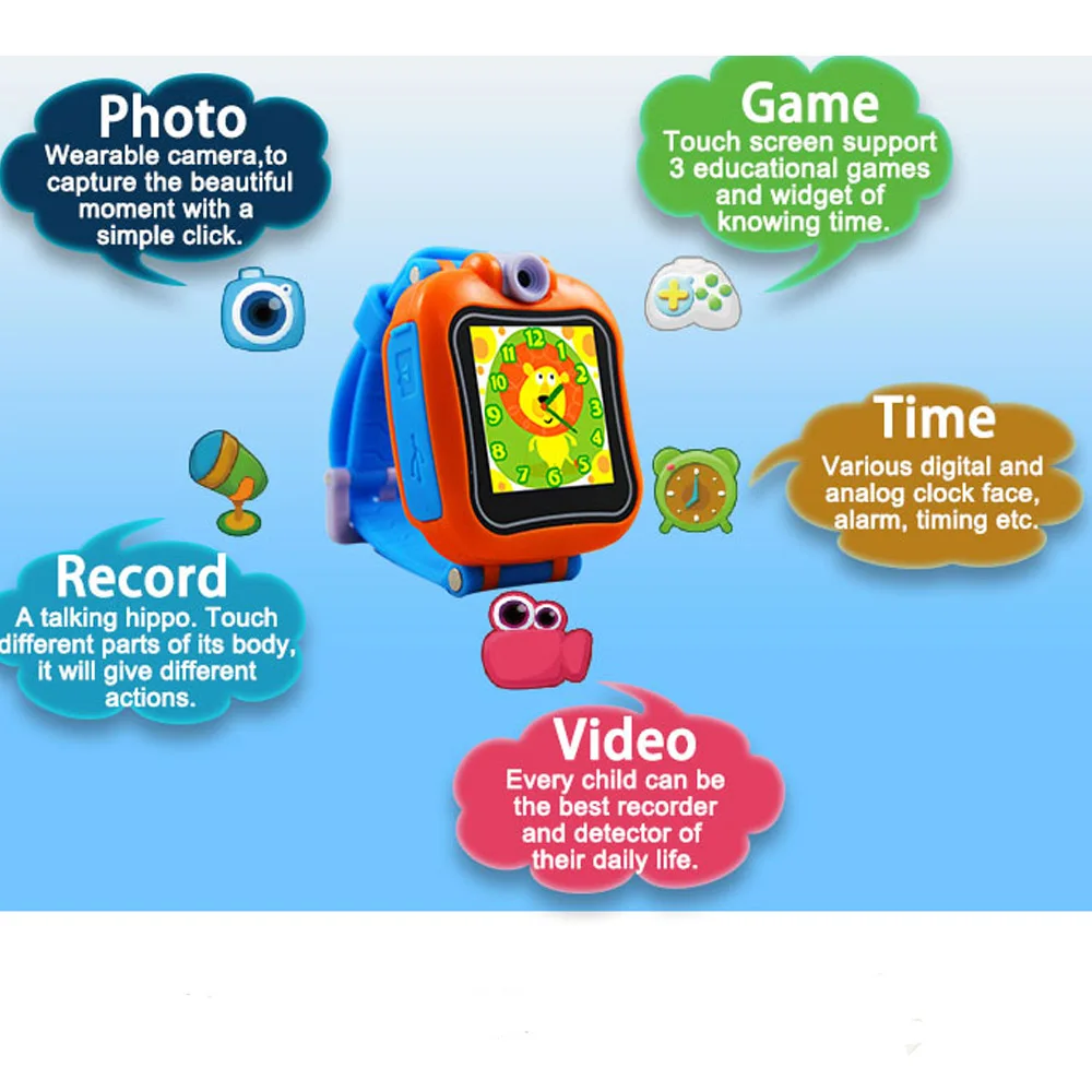 kids game smart watch 1.5" touch screen smart watch with