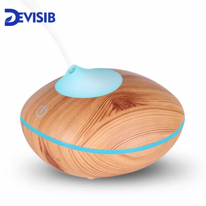 

DEVISIB Essential Oil Diffuser with Touch Switch Wood Grain Ultrasonic Aroma Cool Mist Humidifier 200ml for Office Bedroom Baby