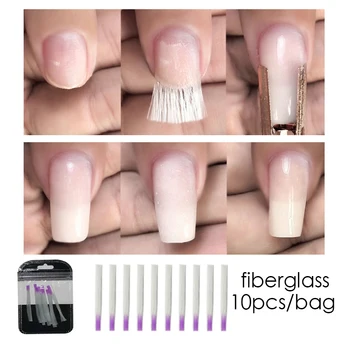 

10pcs 5cm Fiberglass for Nail Extension Fibernails Acrylic Tips Manicure Salon Tool Curvature Clips Silk Wraps Nail Tip Form
