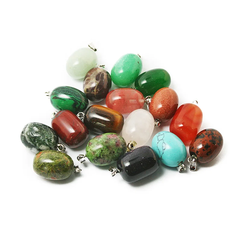 

New Arrival High Quality Fashion Natural Oval Stone beads Charms Pendants 13*19mm many colors U-pick for DIY Necklace BTB699