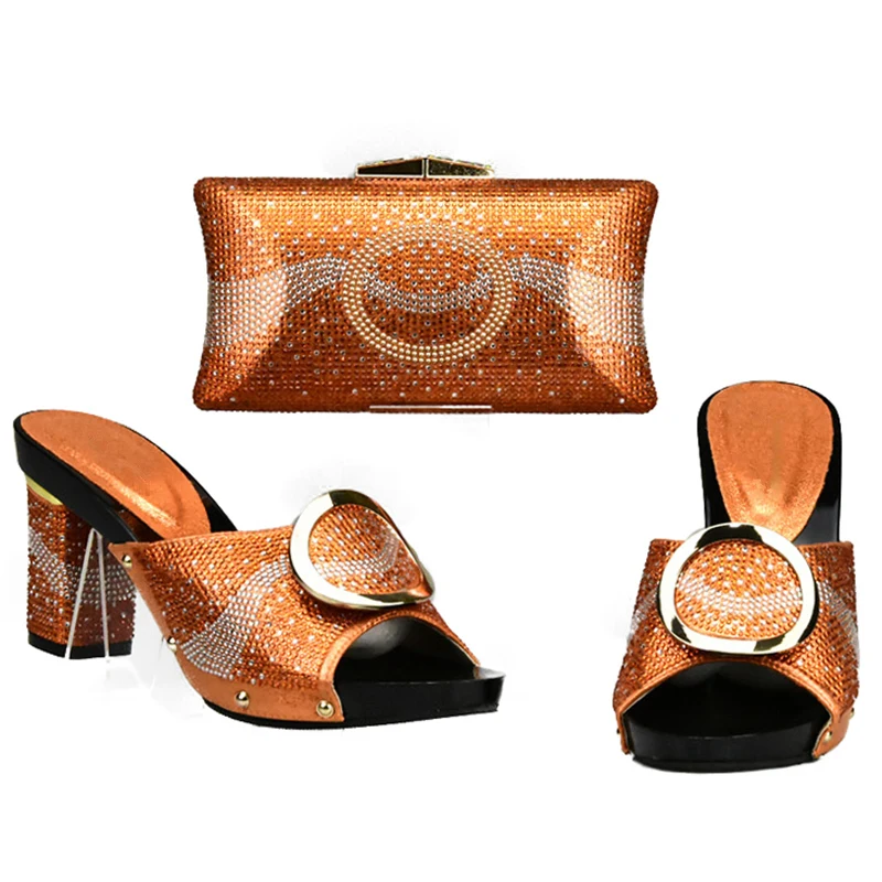 Noir Africain Et Orange De La Italien Pour or Assorties 2018 Chaussures Sacs Sac jaune Ensemble En orange Africains argent Mariage Couleur Fête Femmes a6q6UwEv