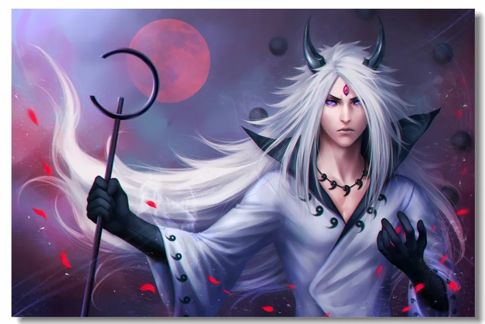 Custom Canvas Wall Mural Naruto Poster Obito Madara Uchiha Wallpaper Japanese Cartoon Comic Stickers Bedroom Decorations 0813 Wall Stickers Aliexpress