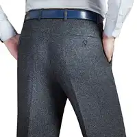 Mu Yuan Yang Men's Suit Pants Men Dress Pants Winter Thicken Woolen Trousers Straight Business Mans Formal Work Pants