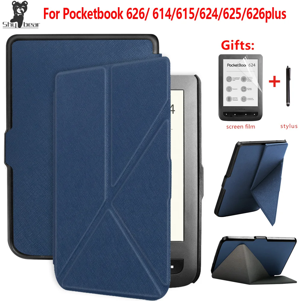 

For pocketbook 614/615/624/625/626/626 plus stand cover case + protective film + stylus pen