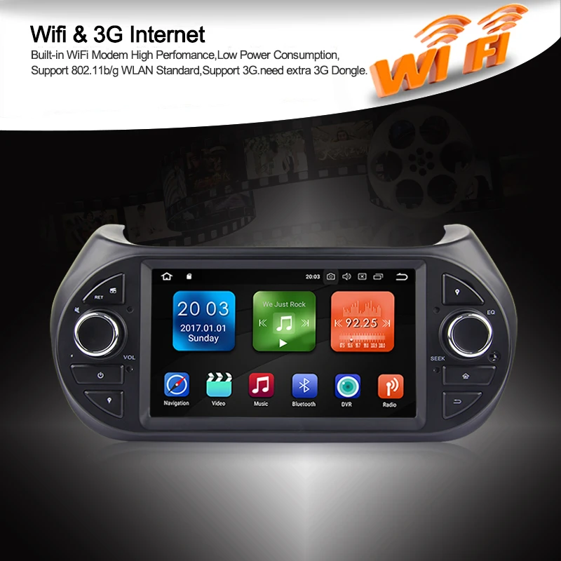 Sale 2 Din Android 8.1 8.0 Car Radio Car Multimedia player GPS DVD For FIAT Fiorino Qubo Citroen Nemo Peugeot Bipper autoradio wifi 29