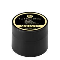 MSHARE 3d Top Coat No Wipe Vanish Polish 4 In 1 Shell Nail Art Topcoat Rhinestone Reinforce Builder Nail Extension Gel 10ml 2