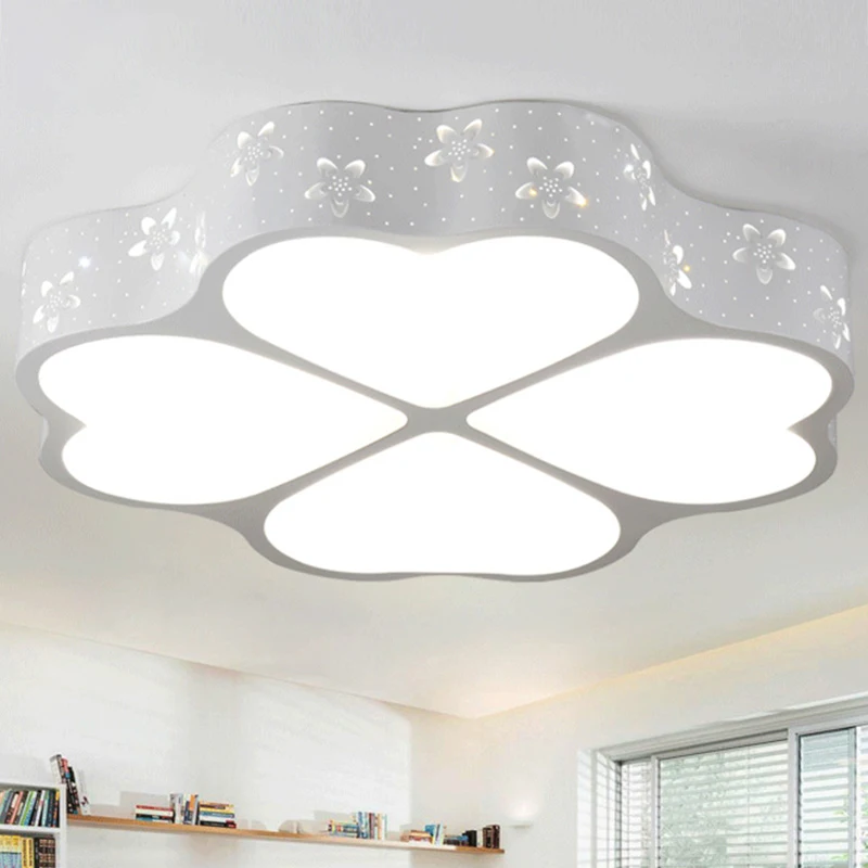 

Nordic led lamps modern minimalist warm romantic fashion four-leaf clover wrought room lamp bedroom living room ceiling lamp