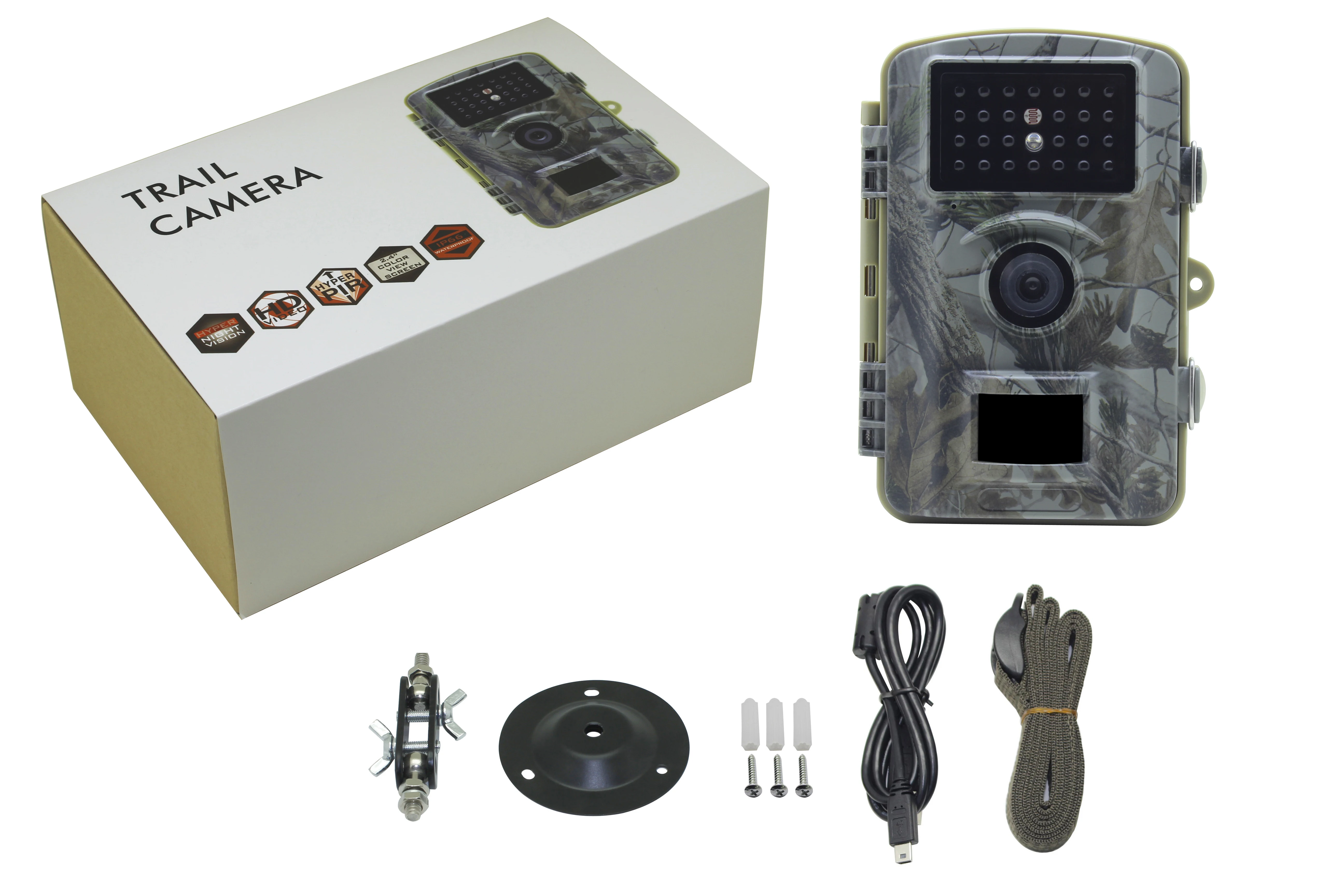 

PPDDHKK 16 Mage Pixels 1080P HD Video Waterproof Wildlife Night Vision Hunting Track Cams CMOS Sensor With 26 Pcs IR Lights