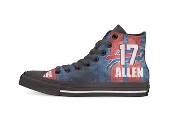 

Buffalo Football Player Allen High Top Canvas Shoes Custom Walking shoes