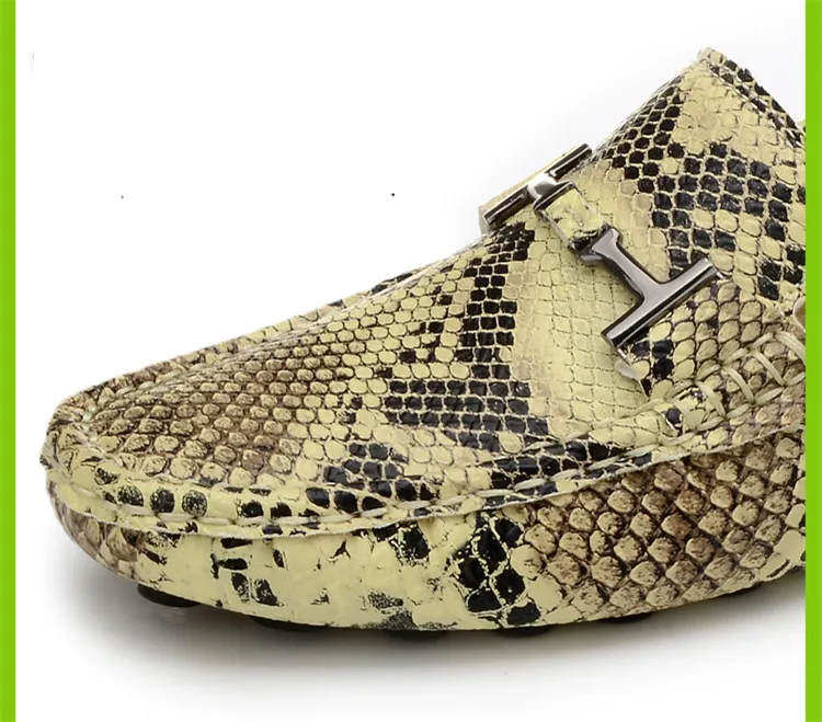 Г. Мужская обувь на плоской подошве мужские лоферы из спилка, змеиный принт, золотые, серебристые, дышащие, без шнуровки, Мужская обувь для вождения 5#25/30E50