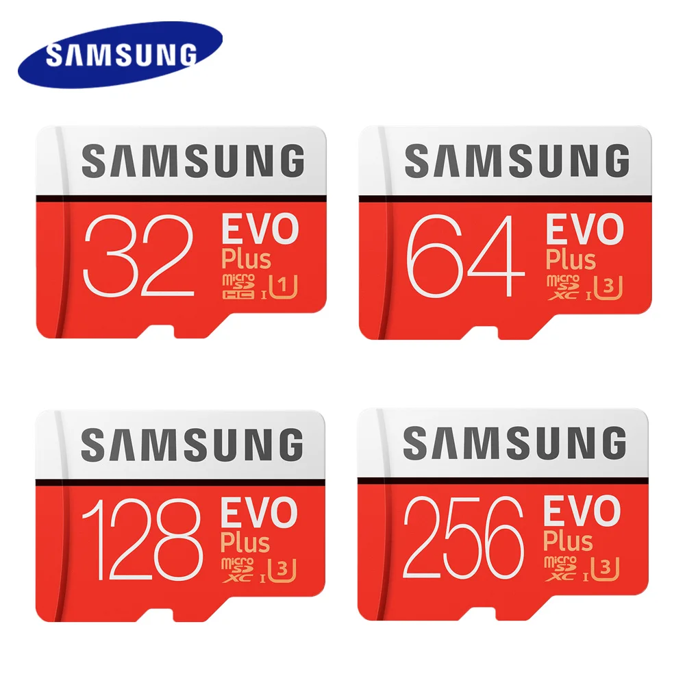 Карта памяти SAMSUNG Micro SD 256 ГБ 32 ГБ 64 Гб 128 ГБ U3 U1 4K SDHC SDXC класс EVO+ класс 10 C10 UHS TF карты транс флэш microsd