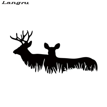 

Langru New Style Deer Family Car Stying Hunting Sticker Car Truck Accessories Decorativer Art Vinyl Decal JDM