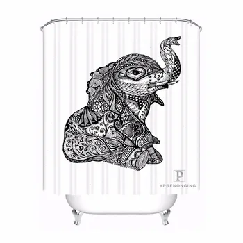 

Custom Colorful Art Elephant Fabric Bath Curtain Bathroom Mildewproof Waterproof Polyester Shower Curtain#180417-02-114