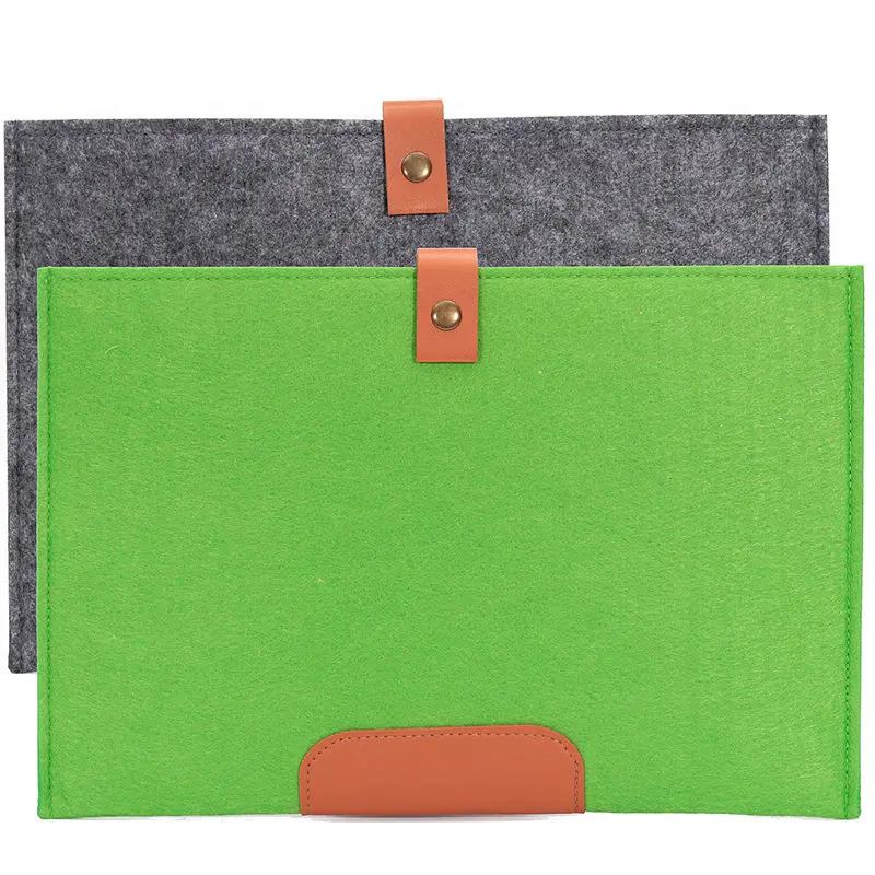 

2016 Wholesale 2 Color Solid Wool Felt Laptop Notebook Sleeve Cover Bag Case Pouch For MacBook Air 11 12 13 15 Bag Case