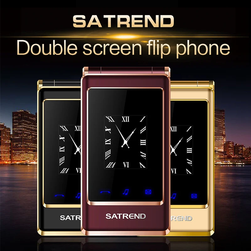  Free Headphone Flip Dual Screen Phone Support Russian Keyboard Cheap Senior Touch Mobile CellPhone 