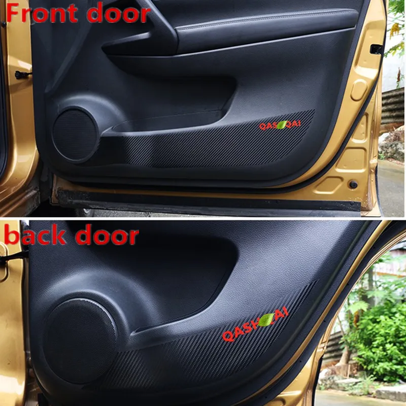 

New Car Door Inner Side Anti-kick Anti Kick Protective Carbon Fiber Plate Flim Decal Sticker For Nissan Qashqai 2016 4Pcs
