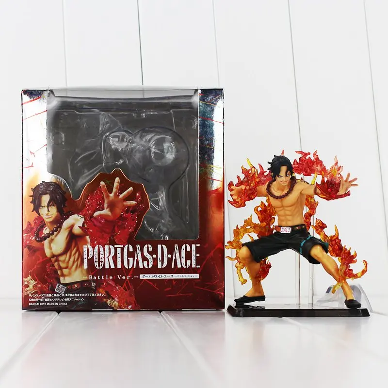 12 см аниме one piece Ace рисунок Portgas D Ace битва Версия модели куклы Entei Fire Ace для коллекции - Цвет: With Box