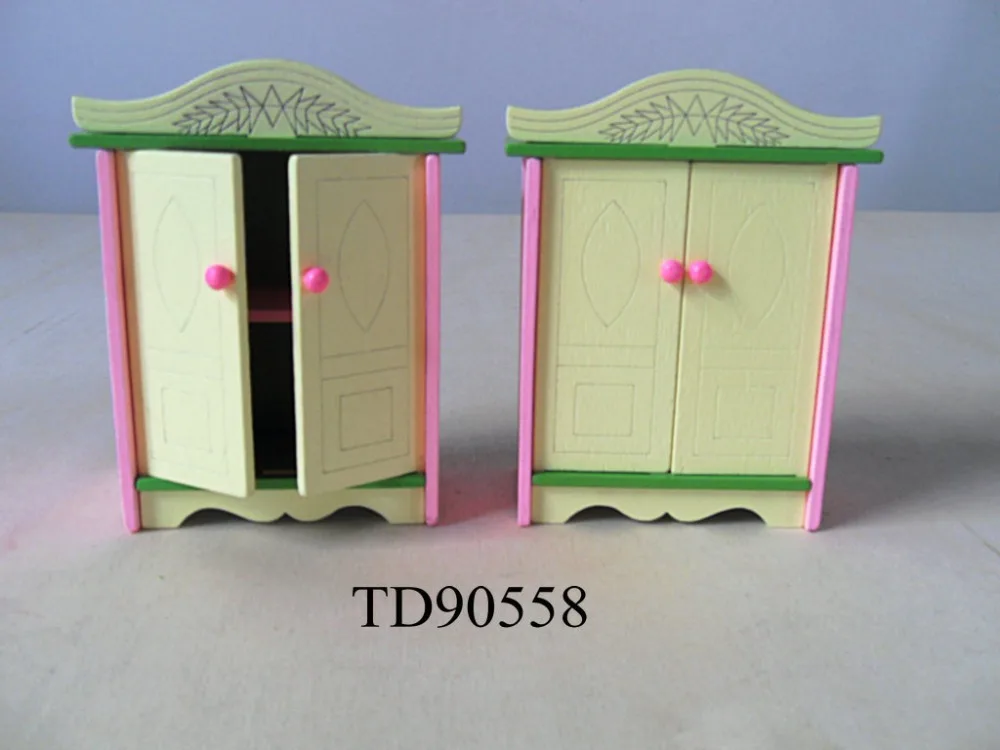 W008 1 New children gift kids wooden toy Furniture doll house furniture DIY Educational living room