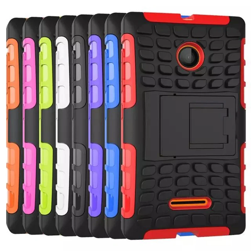 Heavy Duty Impact Hybrid Armor Cover Case For Microsoft Lumia 435 N435 Cover Kick-stand Hard Plastic Case for Nokia Lumia 435