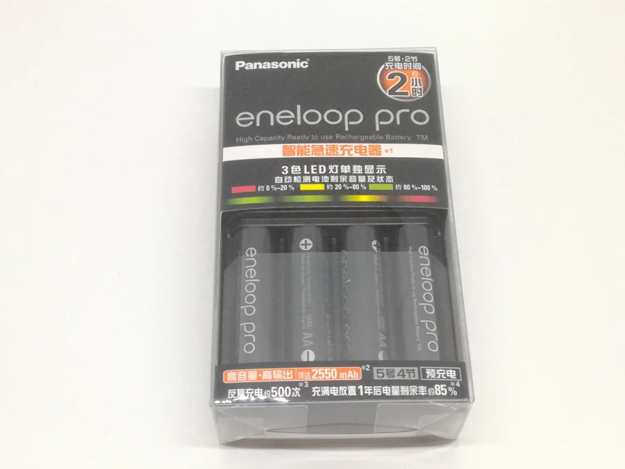 

Panasonic Smart&Quick Charger + 4PCS Panasonic Pro AA 2550mAh High Capacity NI-MH Rechargeable Battery Made in Japan,2SET/LOT