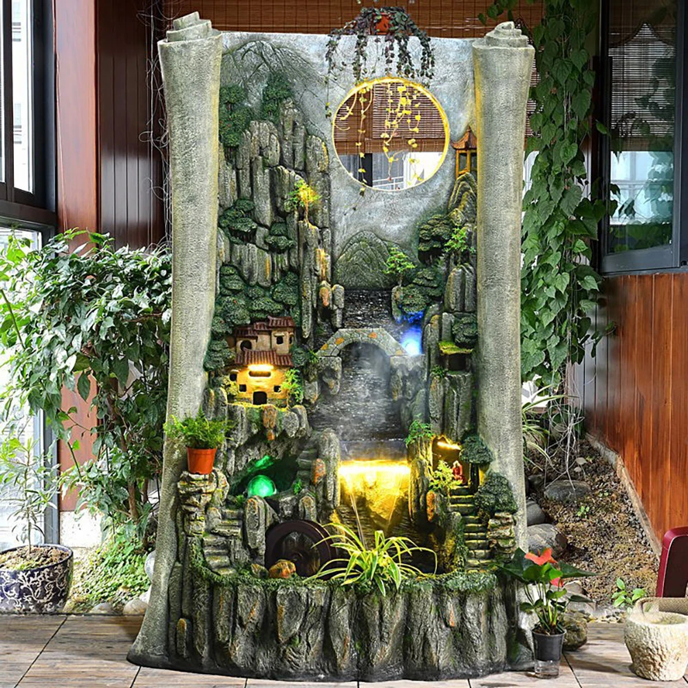 

Floor Water Fountain Creative Waterscape Fish Pond Crafts Fish Tank Decoration Living Room Indoor Waterscape Decoration